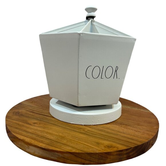 Rae Dunn Desk Organizer "Create""Draw""Color"6 Compartments White Metal Hexagon - Picture 2 of 6